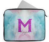 Personalised Any Name Marble Glitter Design Laptop Case Sleeve Tablet Bag 107