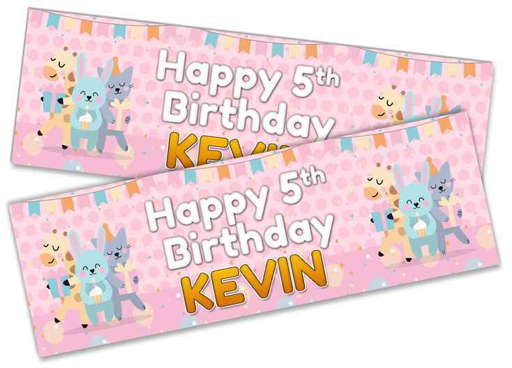 Personalised Birthday Banners Generic Design Children Kids Party Decoration 230