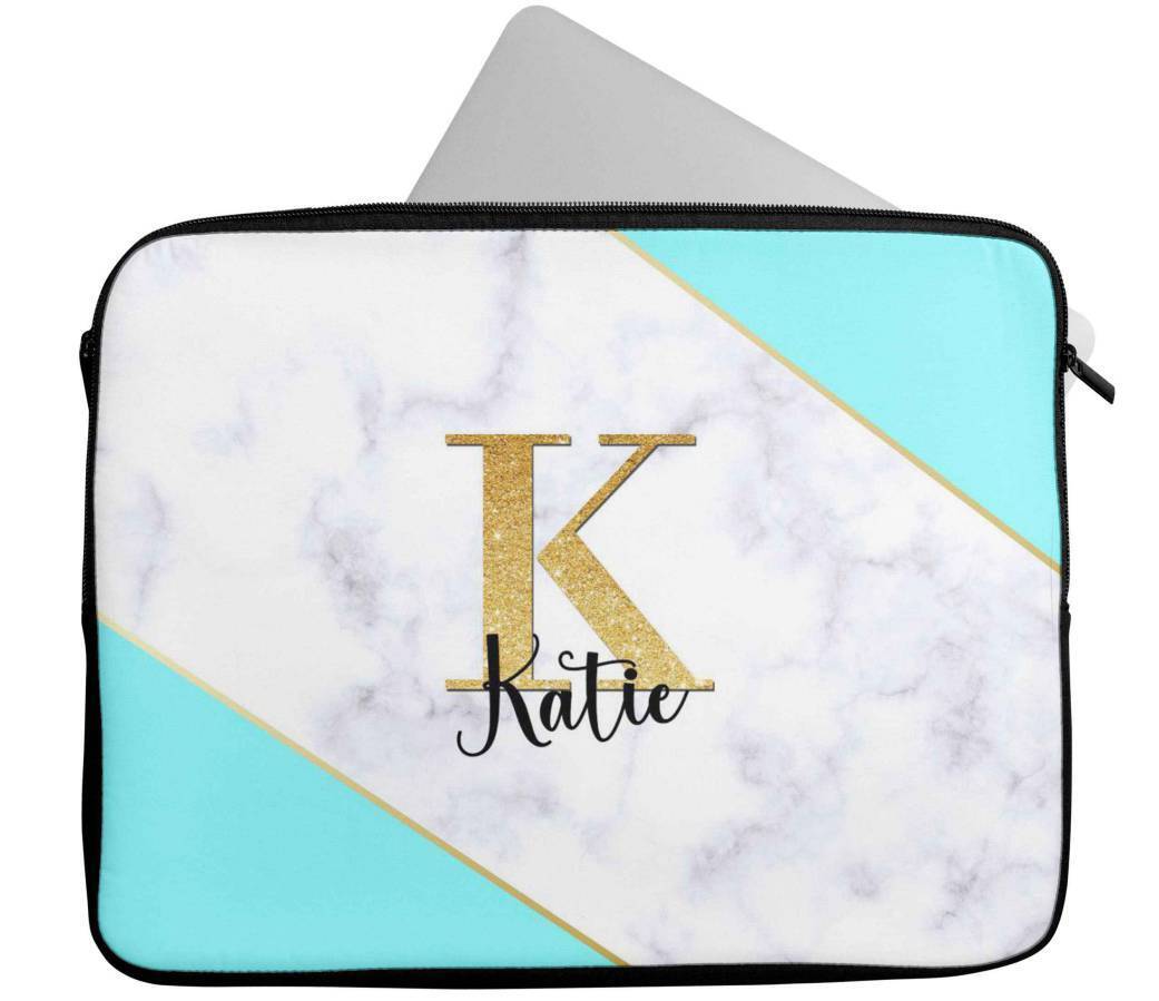 Personalised Any Name Marble Design Laptop Case Sleeve Tablet Bag 69