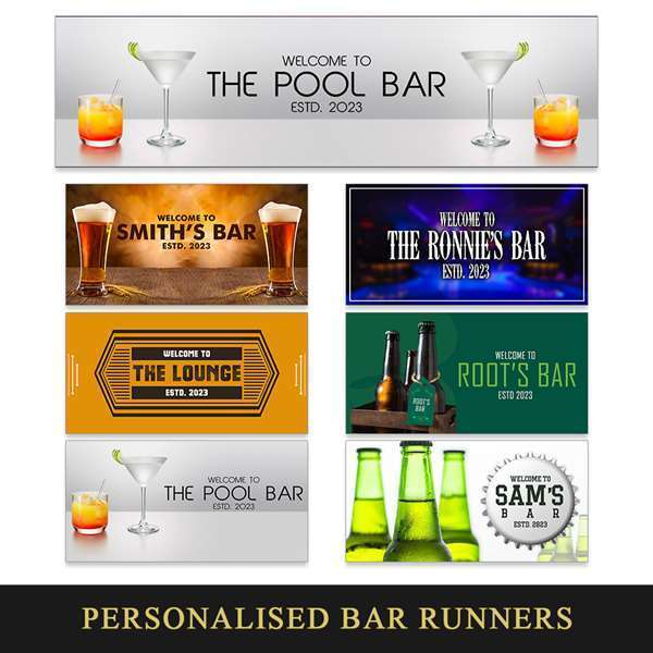 Personalised Any Text Beer Mat Label Bar Runner Ideal Home Pub Cafe Occasion 5