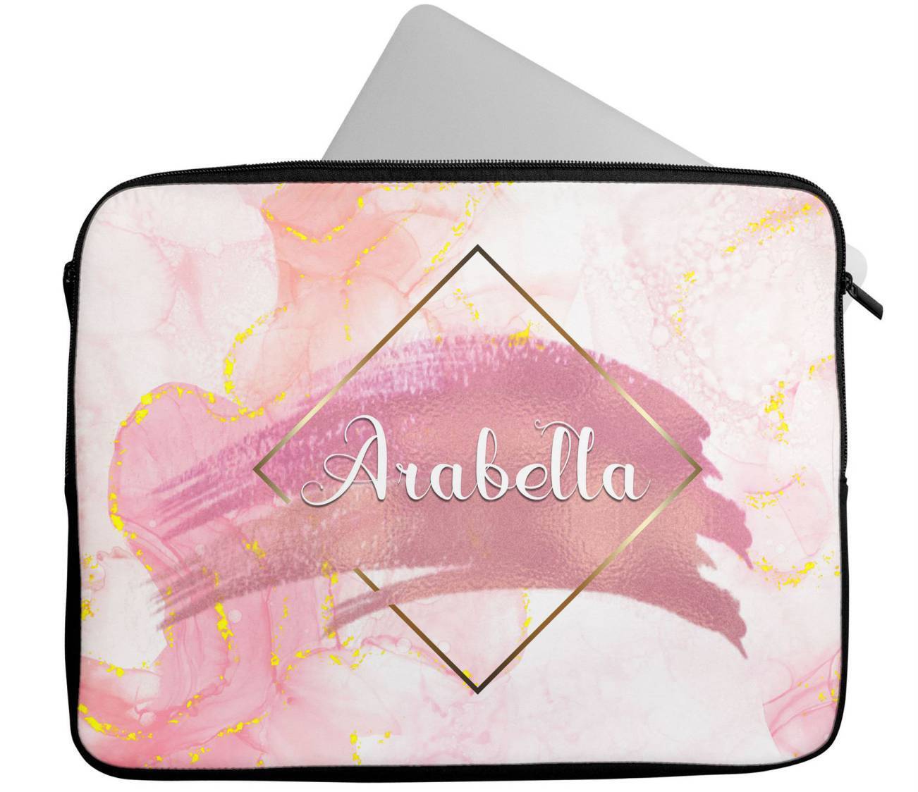 Personalised Any Name Marble Design Laptop Case Sleeve Tablet Bag 41