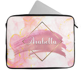 Personalised Any Name Marble Design Laptop Case Sleeve Tablet Bag 41