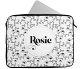 Personalised Any Name Floral Design Laptop Case Sleeve Tablet Bag 10