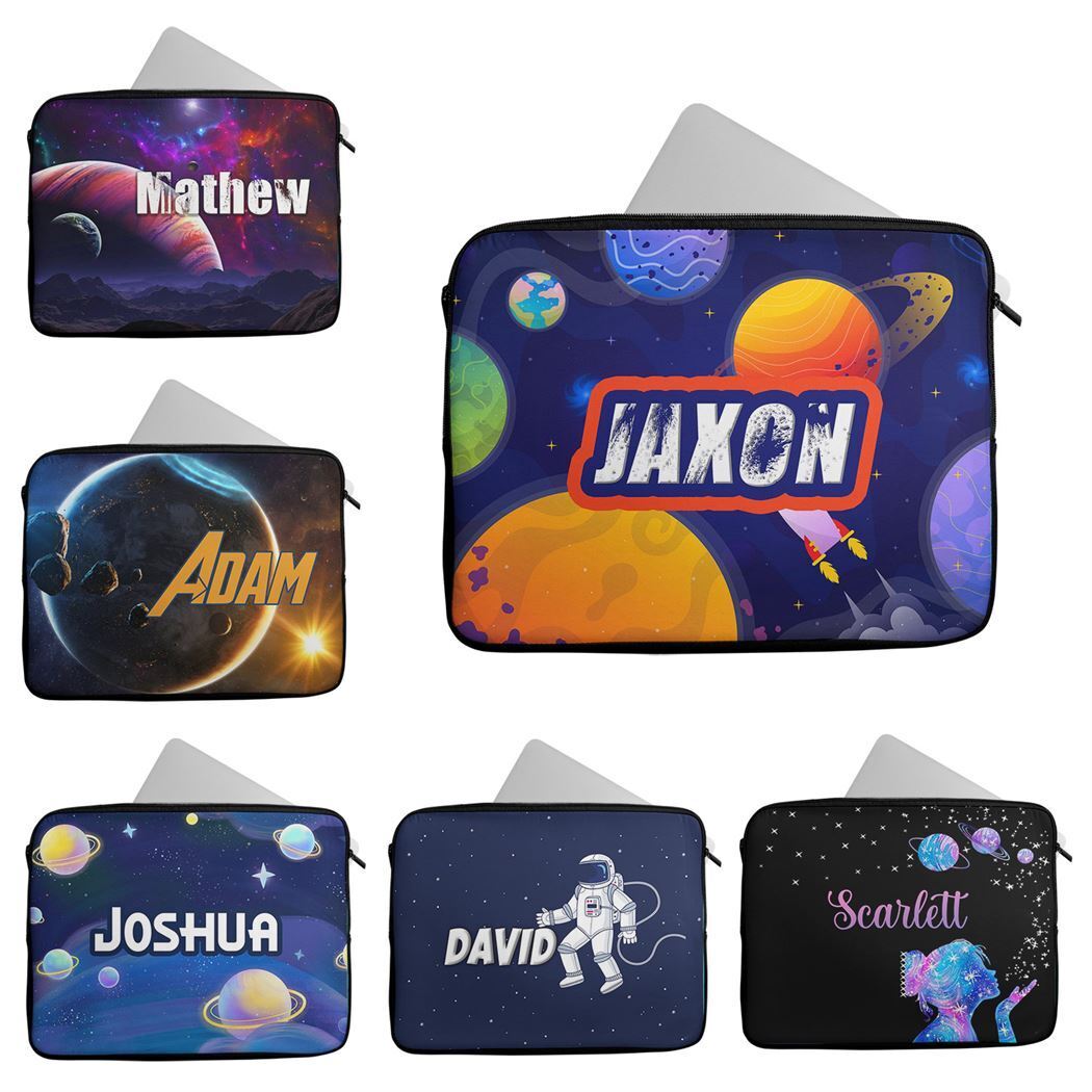 Personalised Any Name Space Design Laptop Case Sleeve Tablet Bag 49