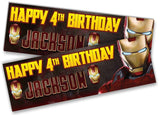 Personalised Birthday Banners Super Hero Design Children Kid Party Decoration 63