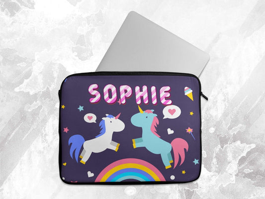 Personalised Any Name Unicorn Laptop Case  Sleeve Tablet Bag Chromebook Gift 1