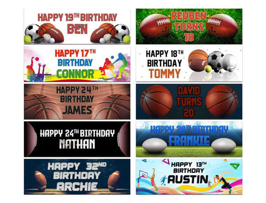 Personalised Birthday Banners Football Design Children Kids Party Decoration 127