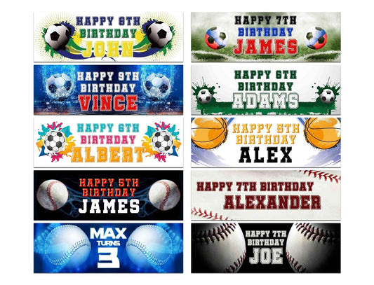 Personalised Birthday Banners Football Design Children Kids Party Decoration 33