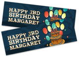 Personalised Birthday Banners Generic Design Children Kids Party Decoration 223