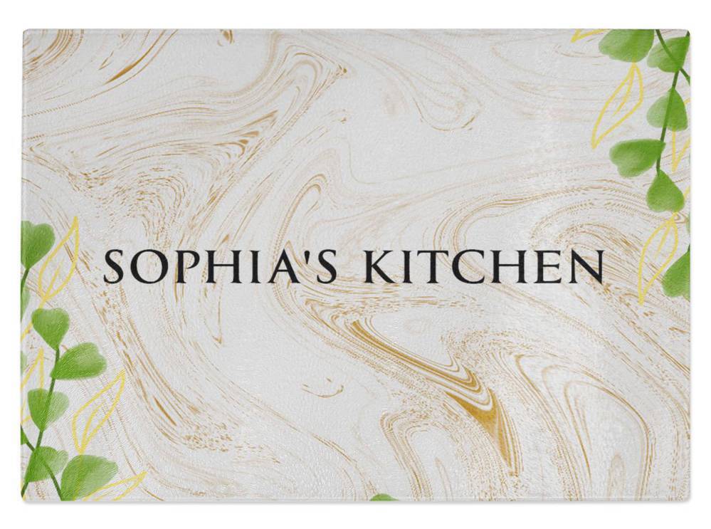 Personalised Any Name Kitchen Glass Chopping Board Item Gift 13