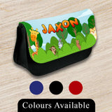 Personalised Pencil Case Jungle Girls Boys Stationary Kids School Bag 6