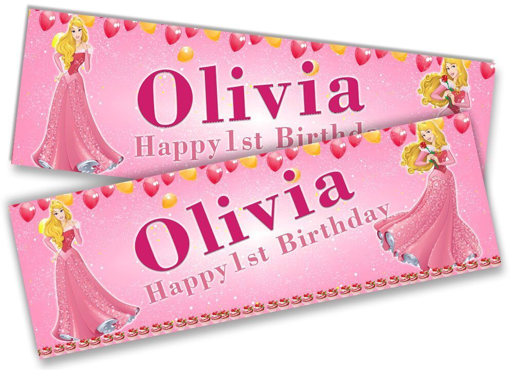 Personalised Birthday Banners Princess  Design Children Kid Party Decoration 72