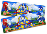 x2 Personalised Birthday Banner Sonic Design Children Kids Party Decoration 11