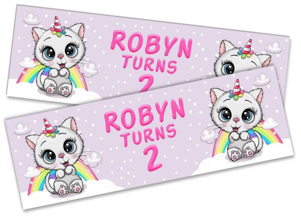 Personalised Birthday Banners Generic Design Children Kids Party Decoration 200