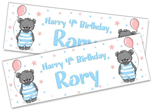 Personalised Birthday Banners Generic Design Children Kids Party Decoration 201