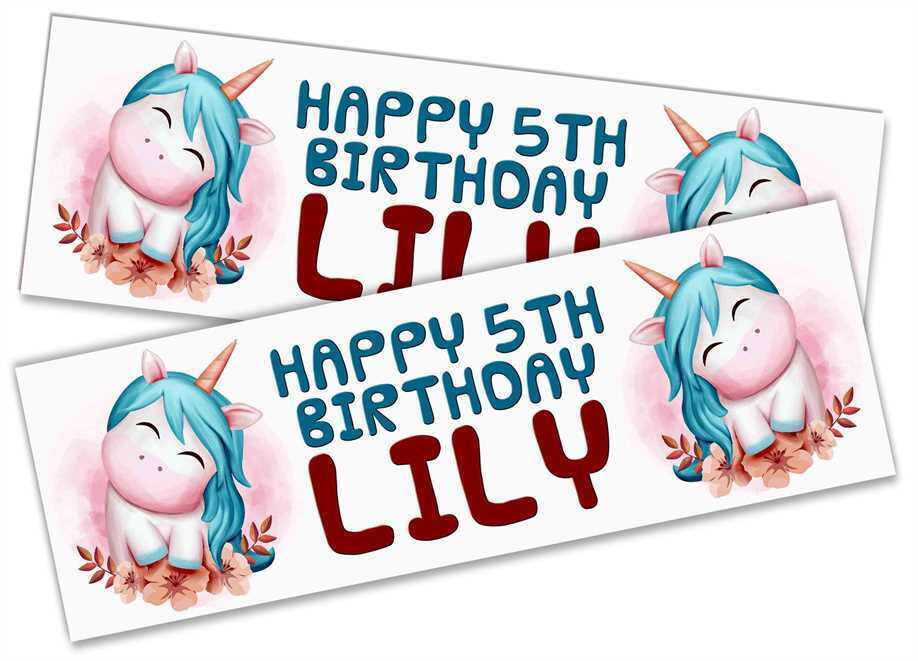 Personalised Birthday Banners Generic Design Children Kids Party Decoration 43