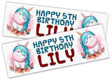Personalised Birthday Banners Generic Design Children Kids Party Decoration 43