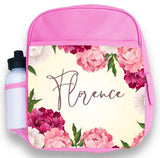 Personalised Kids Backpack Any Name Floral Girl Childrens Back To School Bag 3