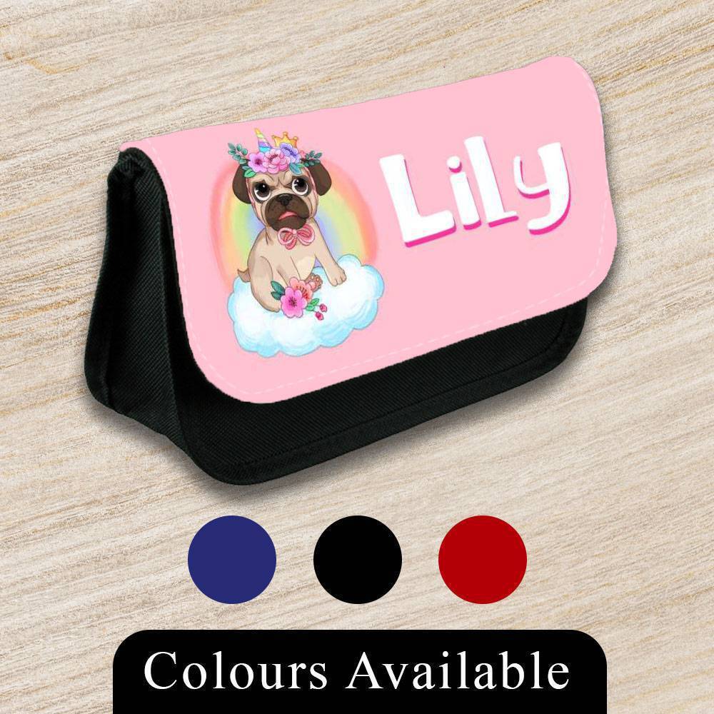 Personalised Pencil Case Animal Girls Boys Stationary Kids School Bag 16