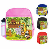 Personalised Kids Backpack Any Name Animal Design Boys Girls kid School Bag 35