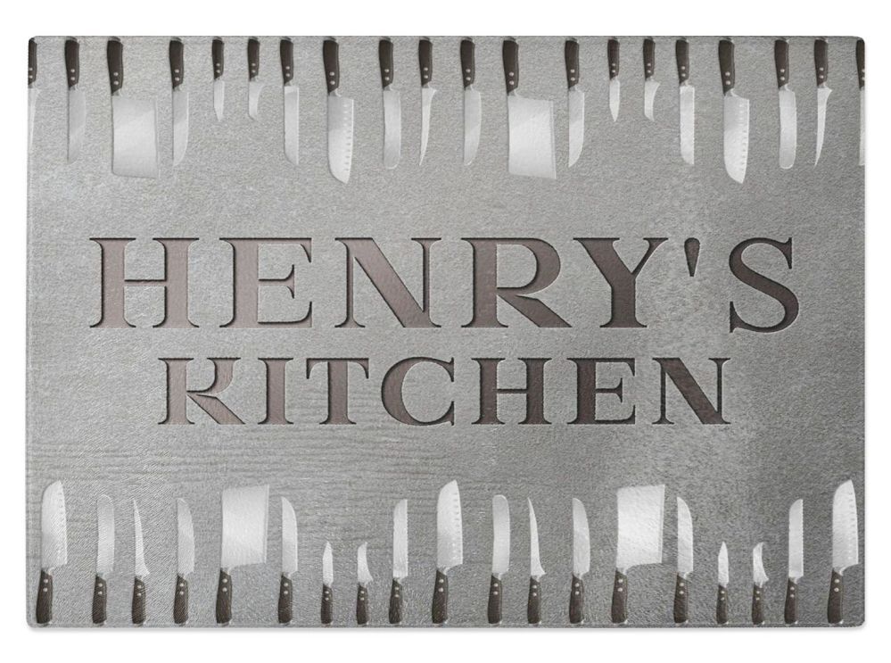 Personalised Any Name Kitchen Glass Chopping Board Item Gift 10