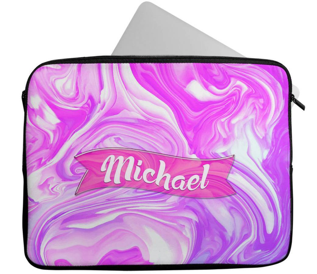 Personalised Any Name Marble Design Laptop Case Sleeve Tablet Bag 92