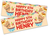 Personalised Birthday Banners Teddy Design Children Kids Party Decoration 114