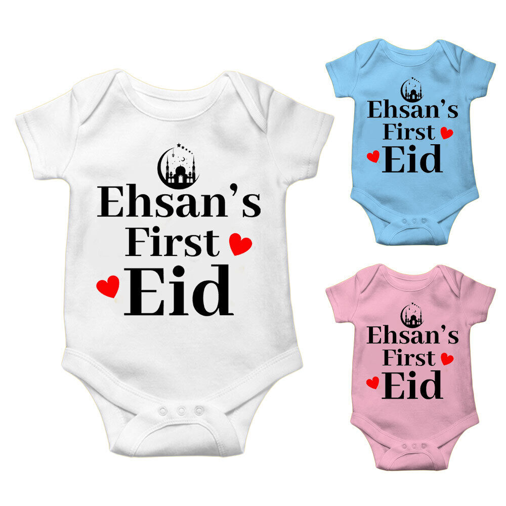 Personalised Eid Baby Vest Baby grow Little baby body suit 8