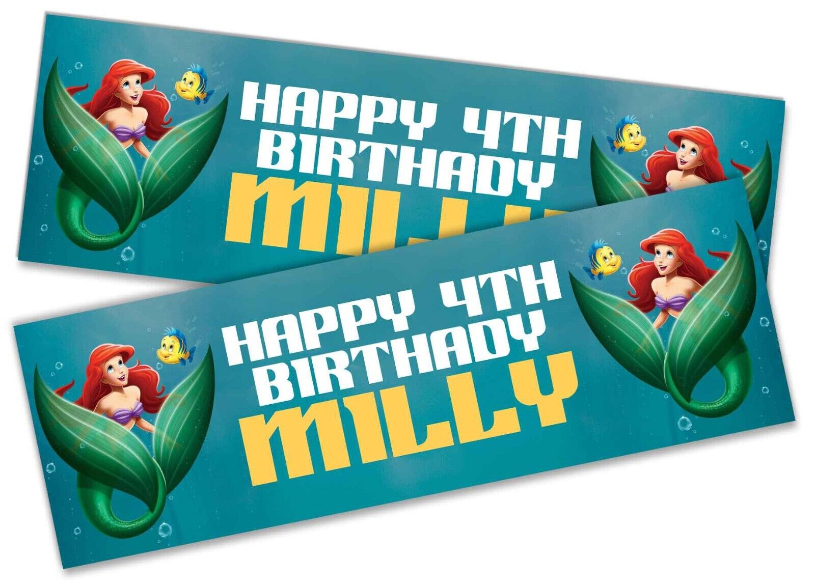 Personalised Birthday Banners Mermaid Design Children Kids Party Decoration 5