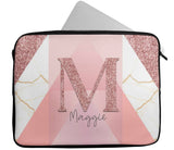 Personalised Any Name Marble Glitter Design Laptop Case Sleeve Tablet Bag 99