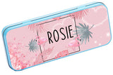 Personalised Any Name Flamingo Pencil Case Tin Children School Kid Stationary 17