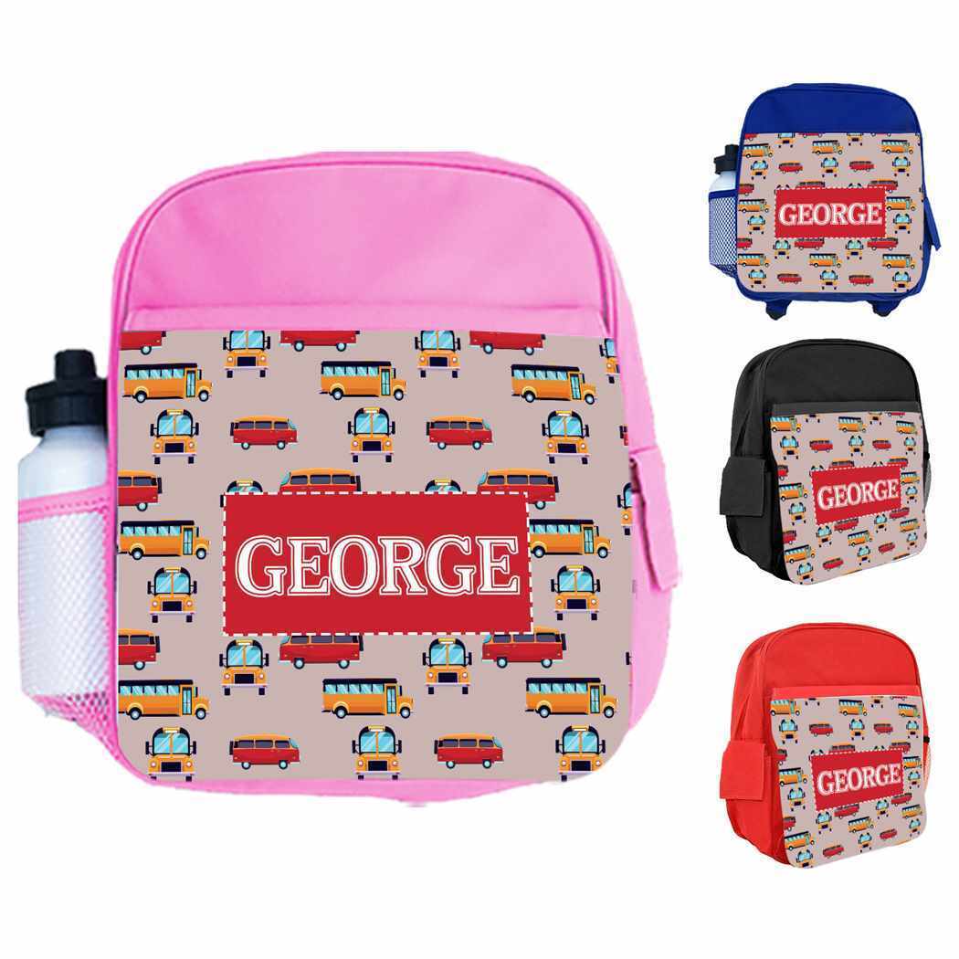 Personalised Kids Backpack Any Name Car Design Boys Girls Children School Bag 9