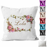 Personalised Cushion Floral Sequin Cushion Pillow Printed Birthday Gift 90