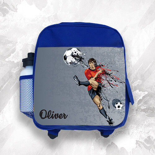Personalised Kids Backpack Any Name Football Boys Childrens Back To School Bag 2