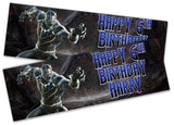 x2 Personalised Birthday Banner Black Panther Children Kid Party Decoration 1