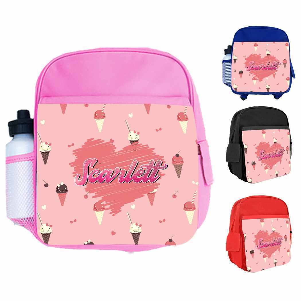 Personalised Kids Backpack Any Name Generic Design Boys Girls kid School Bag 24