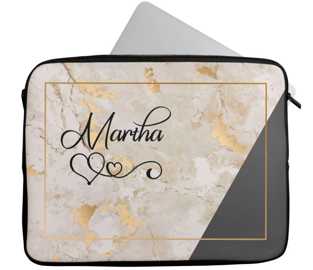 Personalised Any Name Marble Design Laptop Case Sleeve Tablet Bag 69