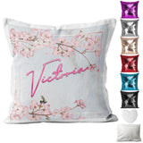 Personalised Cushion Floral Sequin Cushion Pillow Printed Birthday Gift 4