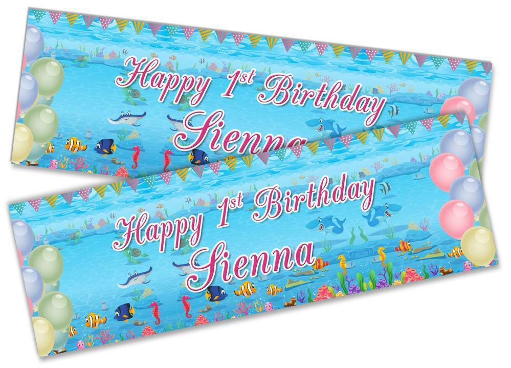 Personalised Birthday Banners Generic Design Children Kids Party Decoration 252