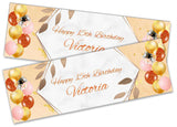 Personalised Birthday Banners Floral Design Kids adult Party Decoration 101