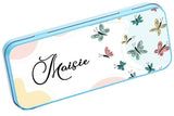 Personalised Any Name Butterfly Pencil Case Tin School Kids Stationary 17