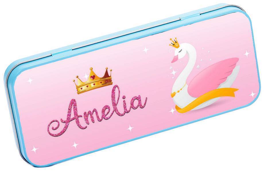 Personalised Any Name Generic Pencil Case Tin Children School Kids Stationary 26