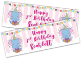 Personalised Birthday Banners Elephant Design Children Kids Party Decoration 93