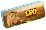 Personalised Any Name Animal Pencil Case Tin Children School Kids Stationary 4