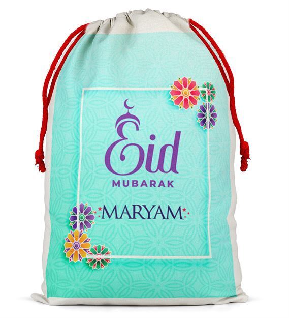 Personalised Eid Sack Bag Boy Girl eid Gift idea Stocking Bag 11