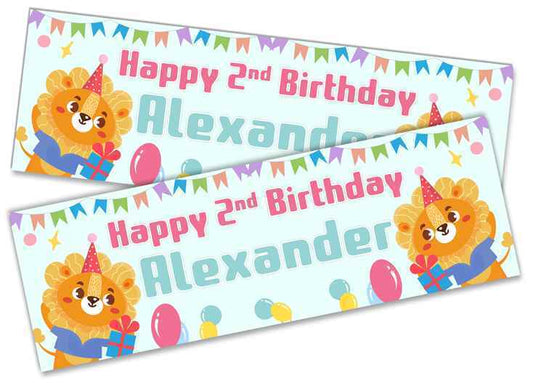Personalised Birthday Banners Generic Design Children Kids Party Decoration 226