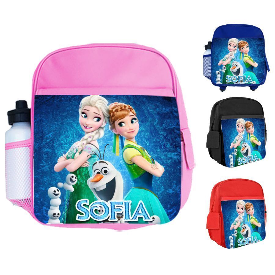 Personalised Kids Backpack Any Name Princess Design Boys Girls kid School Bag 64