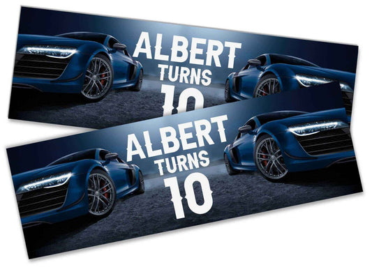 Personalised Birthday Banners Car Design Children Kids Party Decoration 7
