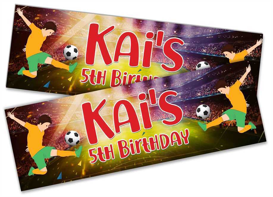 Personalised Birthday Banners Football Design Children Kids Party Decoration 56