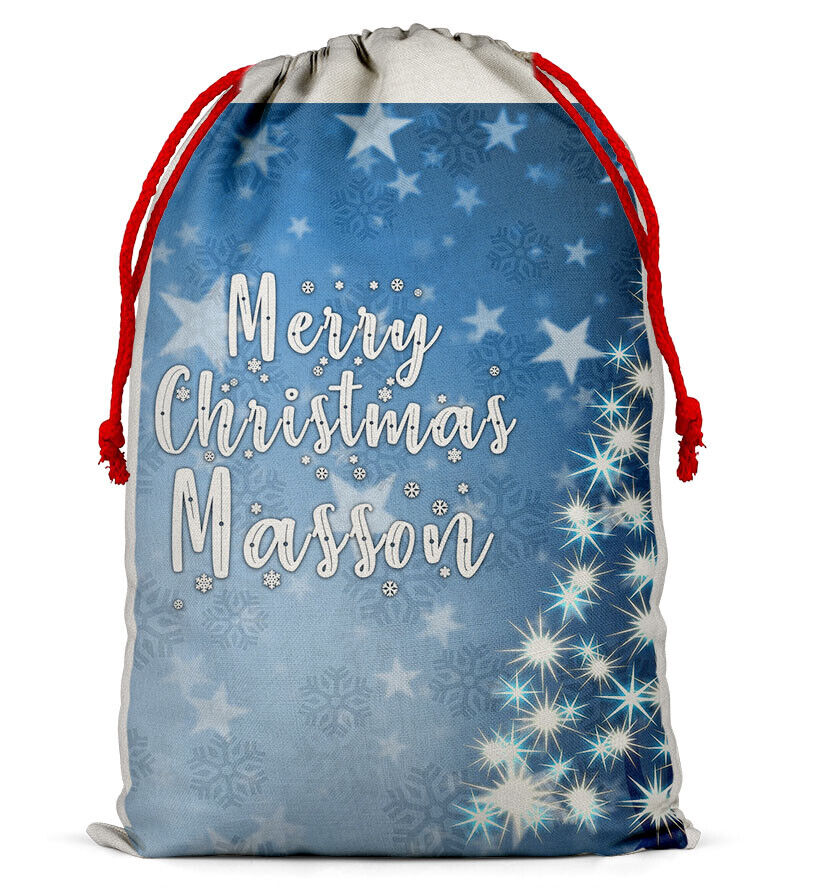 Personalised Christmas Sack Santa Bag Xmas Boy Girl Gift Stocking Bag 1